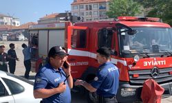 KARAMAN’DA CAMİ OTOPARKINDA YANGIN