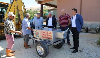 Karaman’daki Köylere Mobil Üzüm Sıkma Makinesi Dağıtılıyor