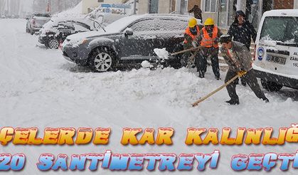 İlçelerde Kar Kalınlığını 20 Santimetreyi Geçti