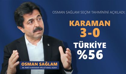 Osman Sağlam Seçim Tahminini Açıkladı; Karaman 3-0, Türkiye %56