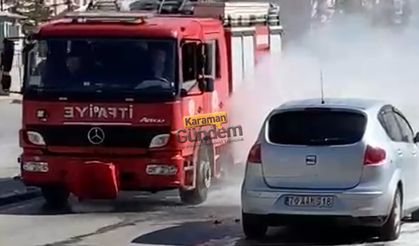 Seyir Halindeki Otomobil Alev Aldı