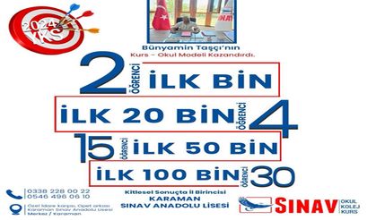 Karaman Sınav Anadolu Lisesi Kurs- Okul Modeli