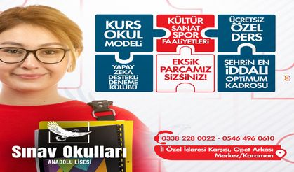 Karaman Sınav Anadolu Lisesi Kurs- Okul Modeli