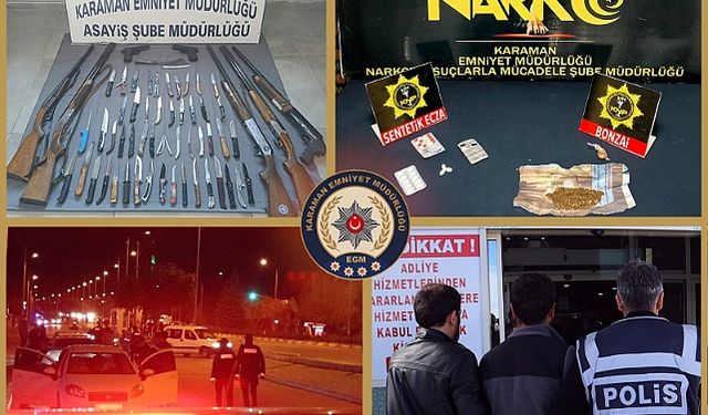 Karaman Polisi Şehrin Bir Haftalık Suç Raporunu Açıkladı