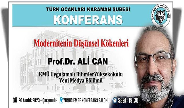 Türk Ocakları Karaman Şubesi'nden Konferansa Davet