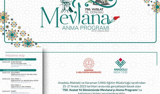 Akademisyenler ve Öğrenciler, 750’inci Vuslat Yıl Dönümünde Mevlana'yı Anlatacak