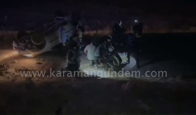 Şarampole İnen Otomobil Takla Attı: 1’i Ağır 2 Yaralı