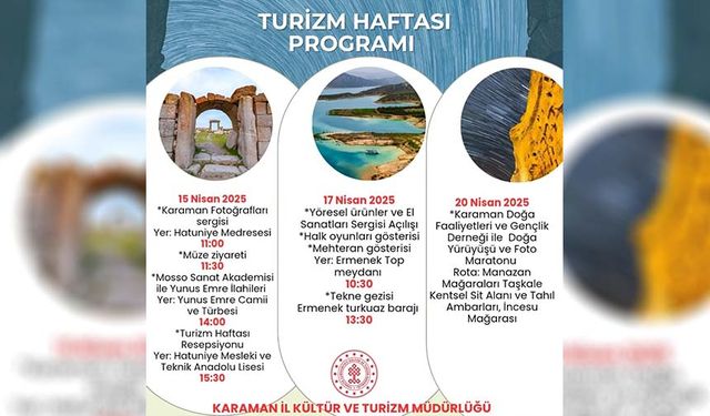 Karaman'da Turizm Haftası Etkinlikleri