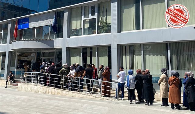 Karaman İŞKUR Şubesinde Kuyruk Oluştu
