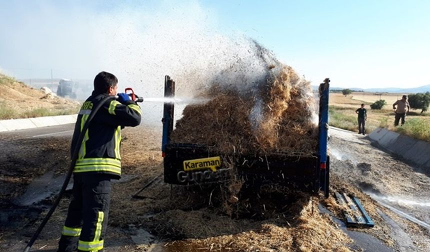 Motordan Sıçrayan Kıvılcım Römorku Kül Etti