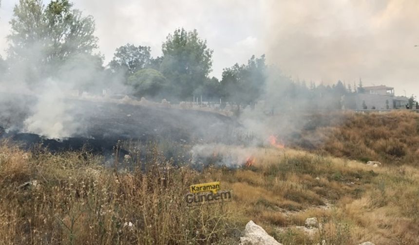 Karaman’da Ot Yangını