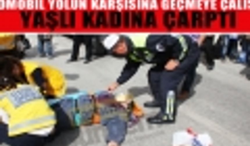 Karamanda 30 metrelik yolda sgk önünde otomobil yayaya çarptı