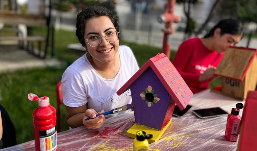 Kuşlar İçin Rengarenk Kuş Evleri Yaptılar