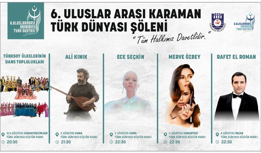 6. Uluslararası Karaman Türk Dünyası Şöleni Başlıyor