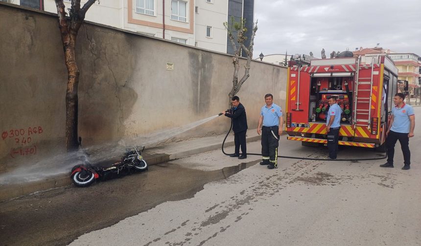 Karaman'da Elektrikli Bisiklet Yangını