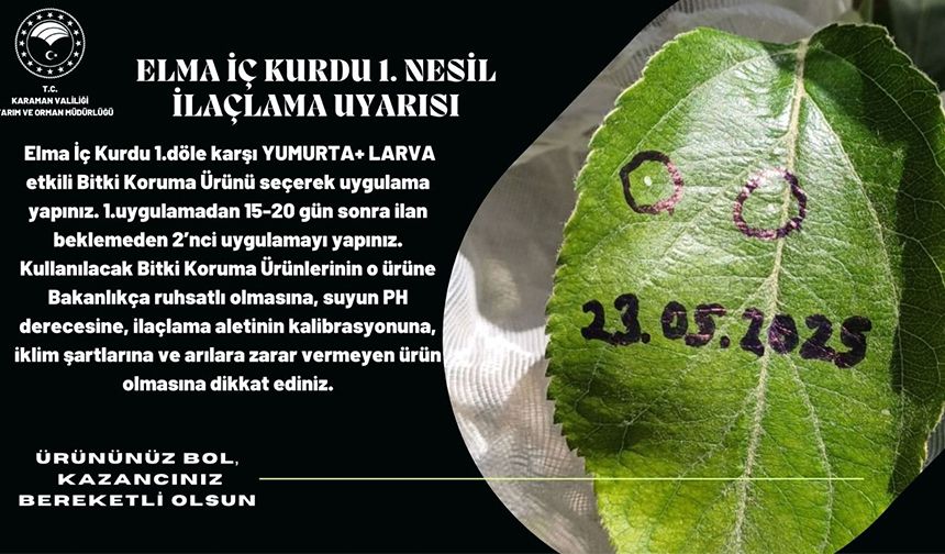 ELMA İÇ KURDU İLAÇLAMA UYARISI