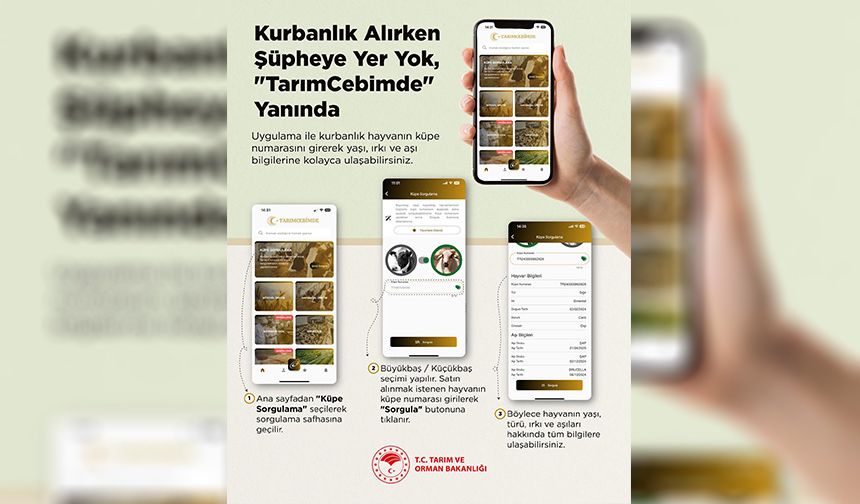 KURBANLIK SEÇİMİNDE "TARIMCEBİMDE" DESTEĞİ